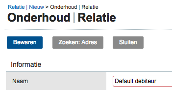 Default debiteur aanmaken in Exact
